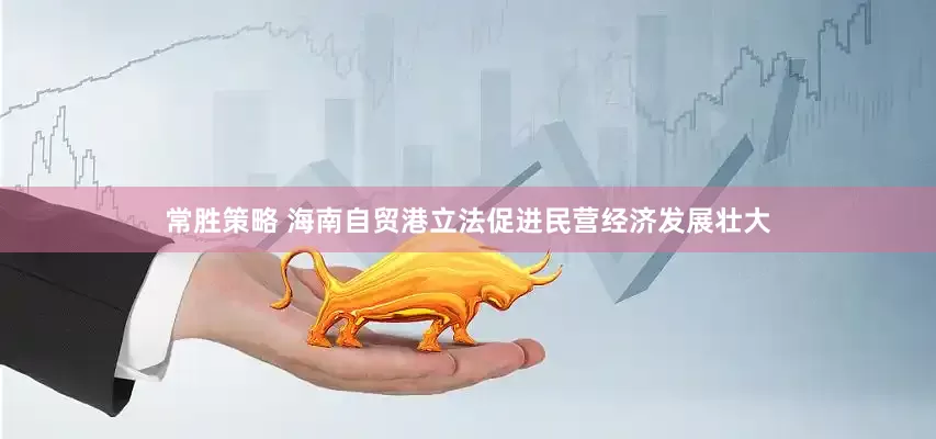 常胜策略 海南自贸港立法促进民营经济发展壮大
